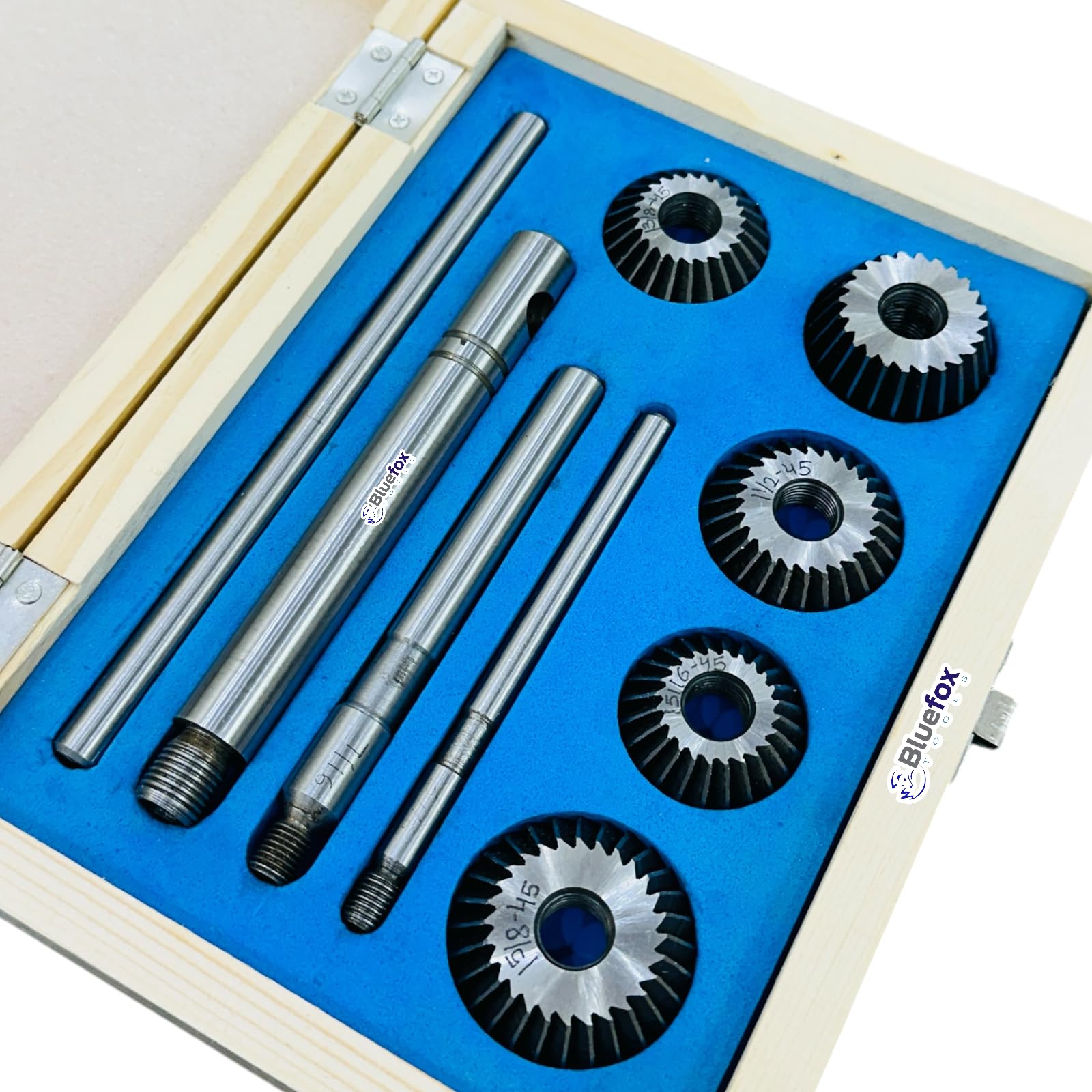 Kit de coupe de siège de soupape en acier au carbone, 5 pièces d'outils de réparation de moteur, kit de restauration d'échappement d'entrée automobile avec étui en bois