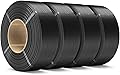 SUNLU PLA+ Filament 4 Rolls 1.75mm 4kg PLA Plus 3D Printer Filament Black for Reusable Spools Compatible with Bambu Lab Printer