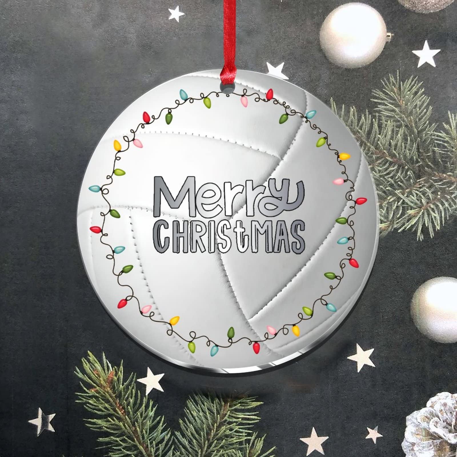 Sportthema acryl vakantie ornament bal 8 cm kerstboom