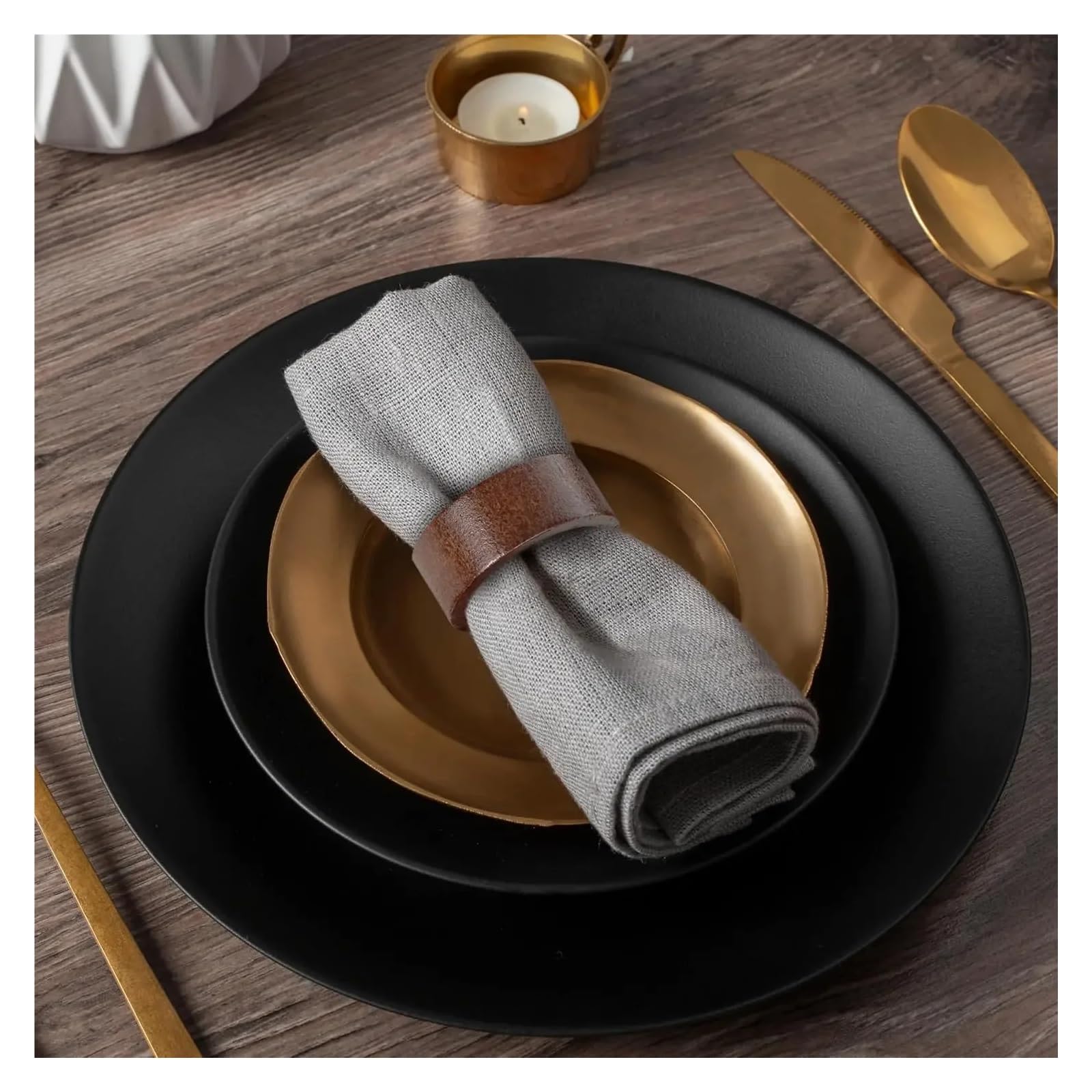 Anelli in Legno per Tovaglioli Set di 12 portatovaglioli in legno | Portatovaglioli da tavolo da pranzo Portatovaglioli festivi for feste di matrimonio