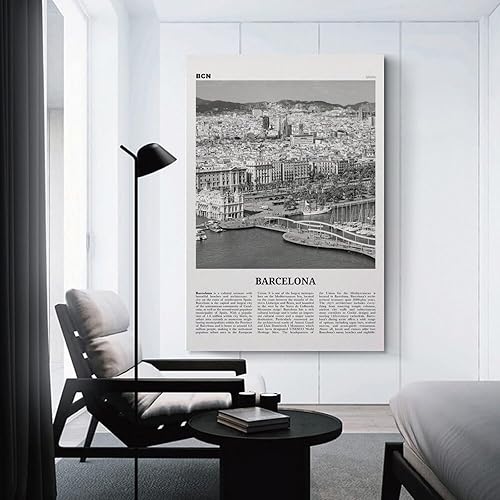 Miniatura 3 de Barcelona Print Black And White Ocean, Barcelona Wall Art, Barcelona Poster, Barcelona Photo, Barcel Poster Decorative Painting Canvas Wall Art