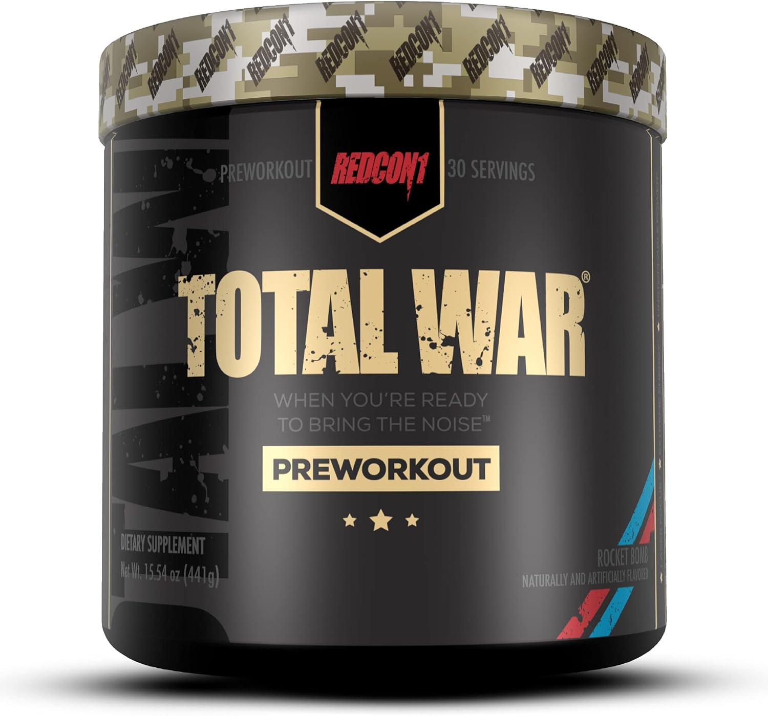 Amazon Com Redcon1 Total War Pre Workout Increase Energy Increase Endurance And Focus Beta Alanine 350mg Caffeine Citrulline Malate Nitric Oxide Booster Keto Friendly Rocket Bomb 30 Servings Health Household
