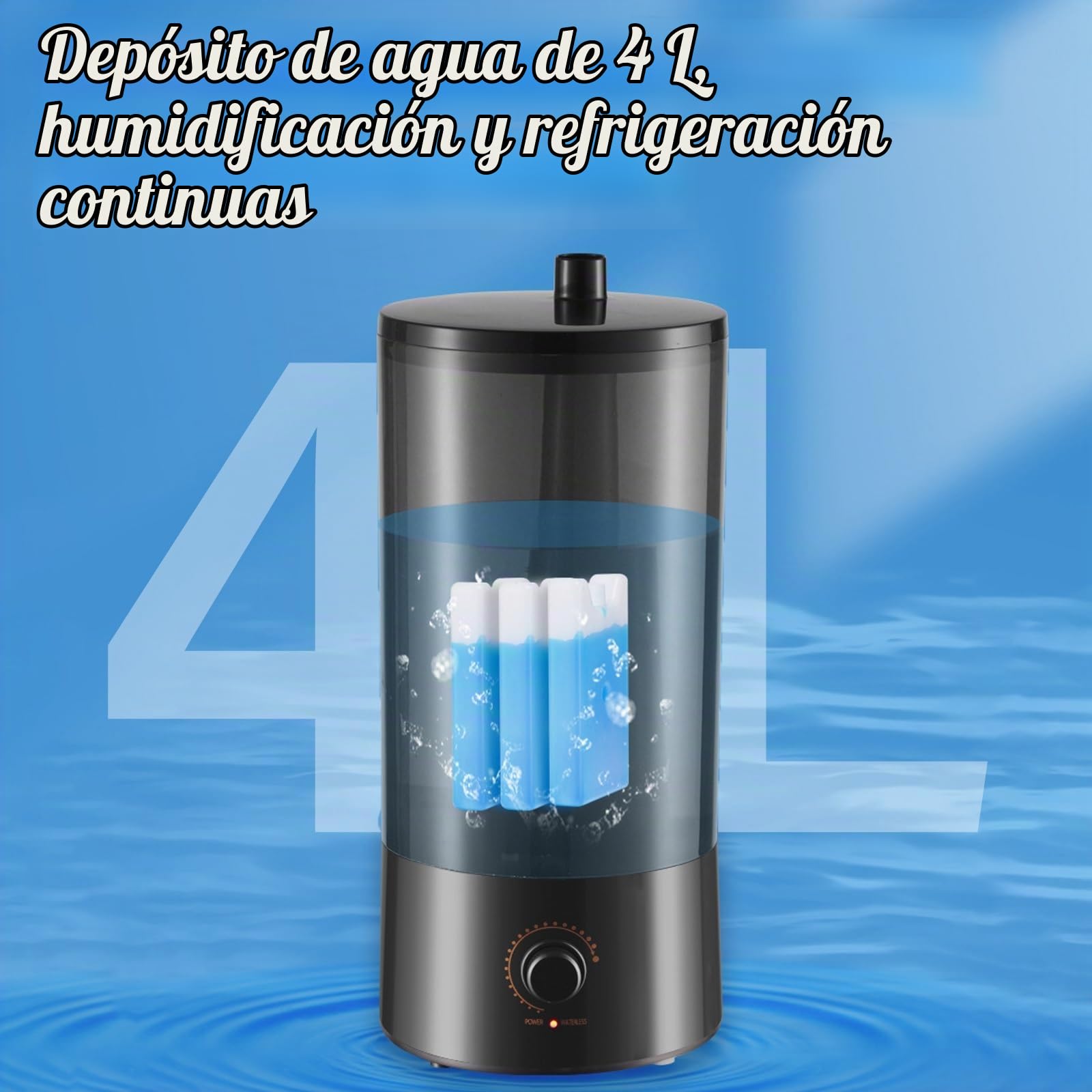 Nebulizador Terraza Ventilador de Pie con Agua 4L Refresca y Humidifica con Control Remoto Vaporizador 3 Velocidades de Viento for Patio, Restaurante Exterior