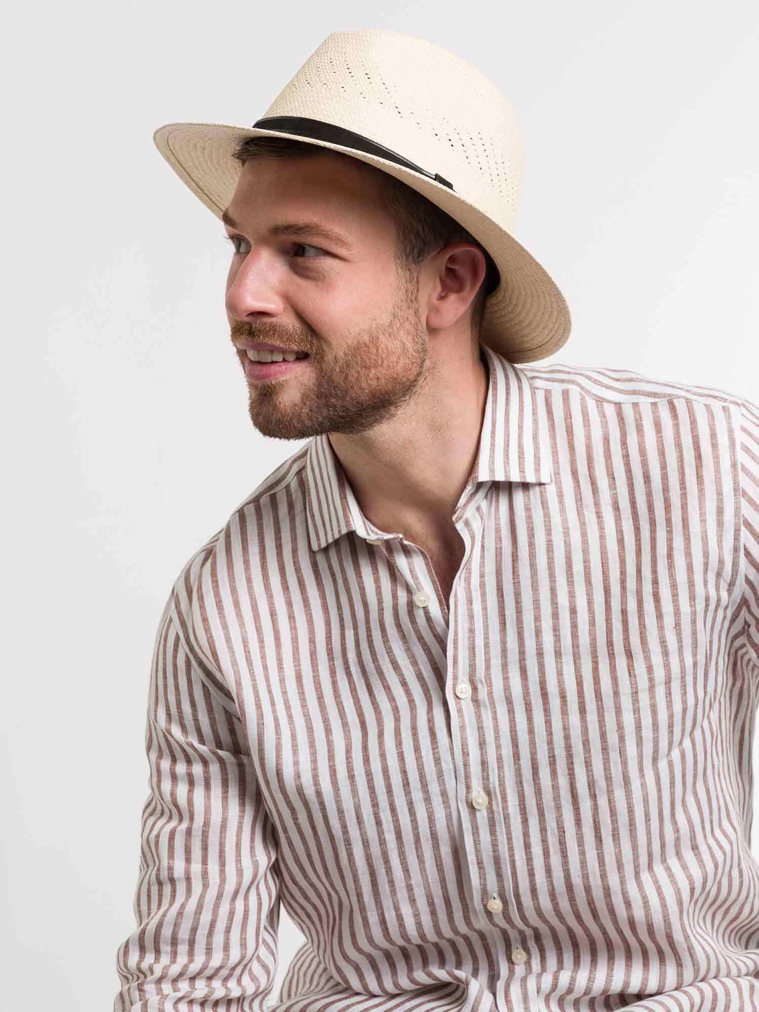 bugatti cappello Panama originale da uomo - cappello da sole con fascia in pelle - disponibile nelle misure 57, 59 e 61