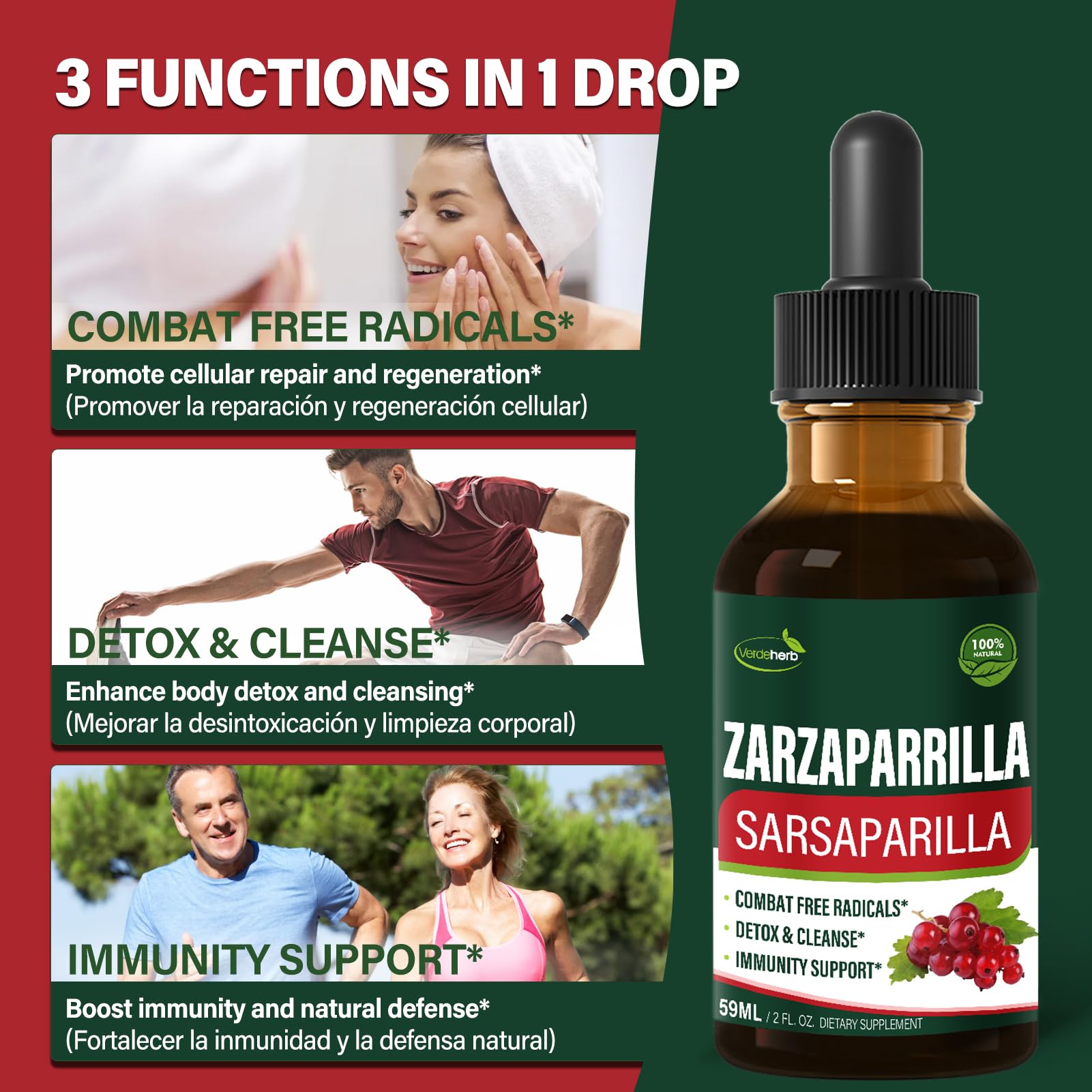 Sarsaparilla Root Extract Drops for Liver Cleanse Detox & Repair — Amazon image 2