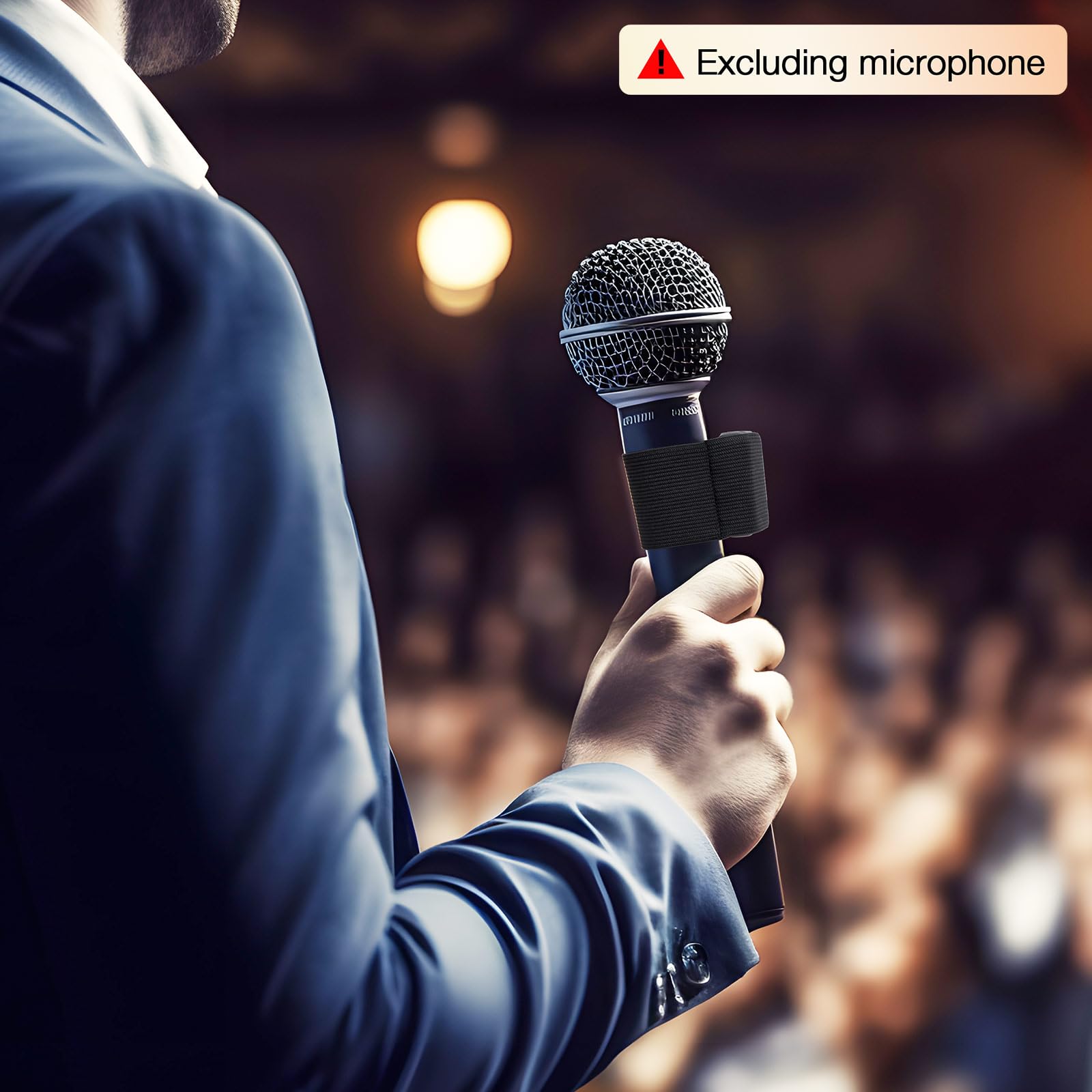 SUNMON Housse de Protection Elastique pour Micro, Conception à Double Trou, Microphone Universel avec Etui, Convient aux Microphones à Main