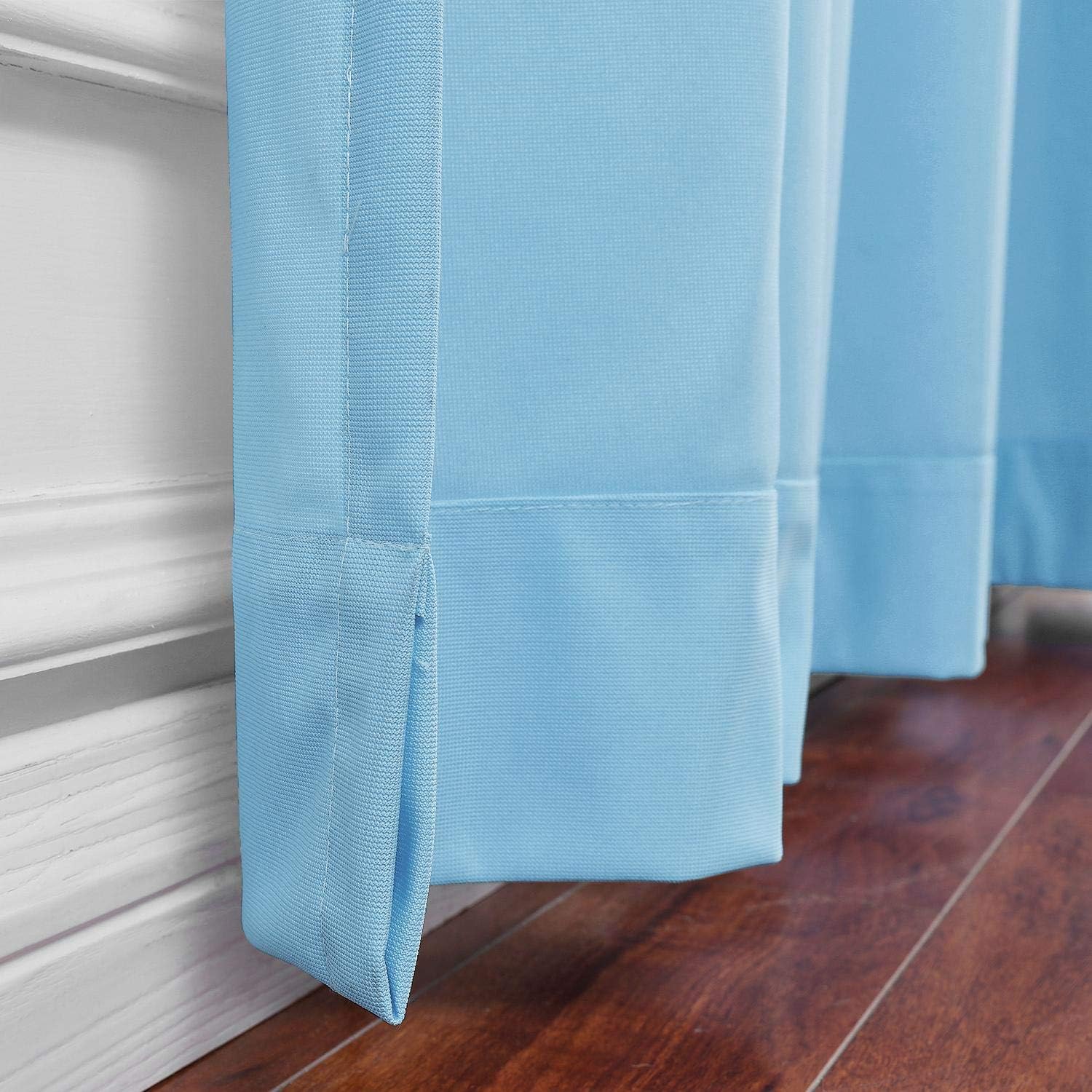 cololeaf 8ft Wide x 8ft Tall Pinch Pleated Hanging for Hospital Medical Clinic SPA Lab Cubicle Curtain Divider Privacy Screen, in Blue Customizable