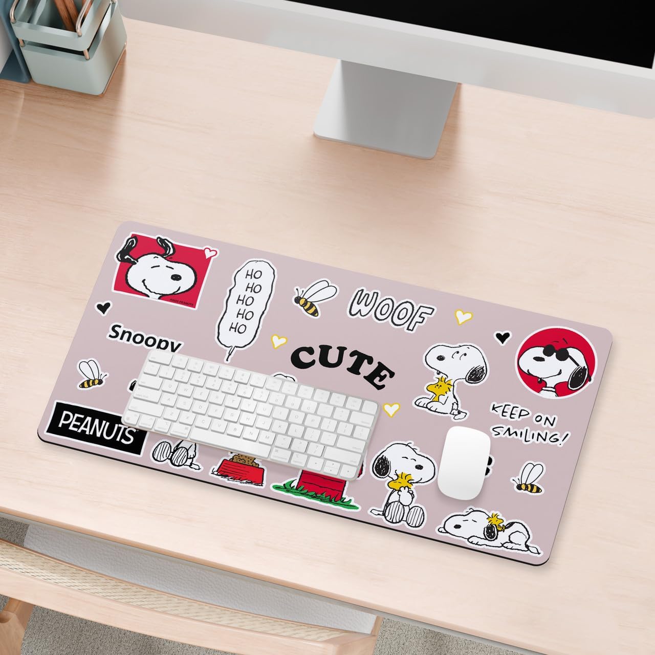Head Case Designs Officially Licensed Peanuts Snoopy Pattern Graphics 23.62 x 11.81 x 0.12 inches (600 x 300 mm) - L Gaming Office Desk PC Keyboard Mouse Mat Pad