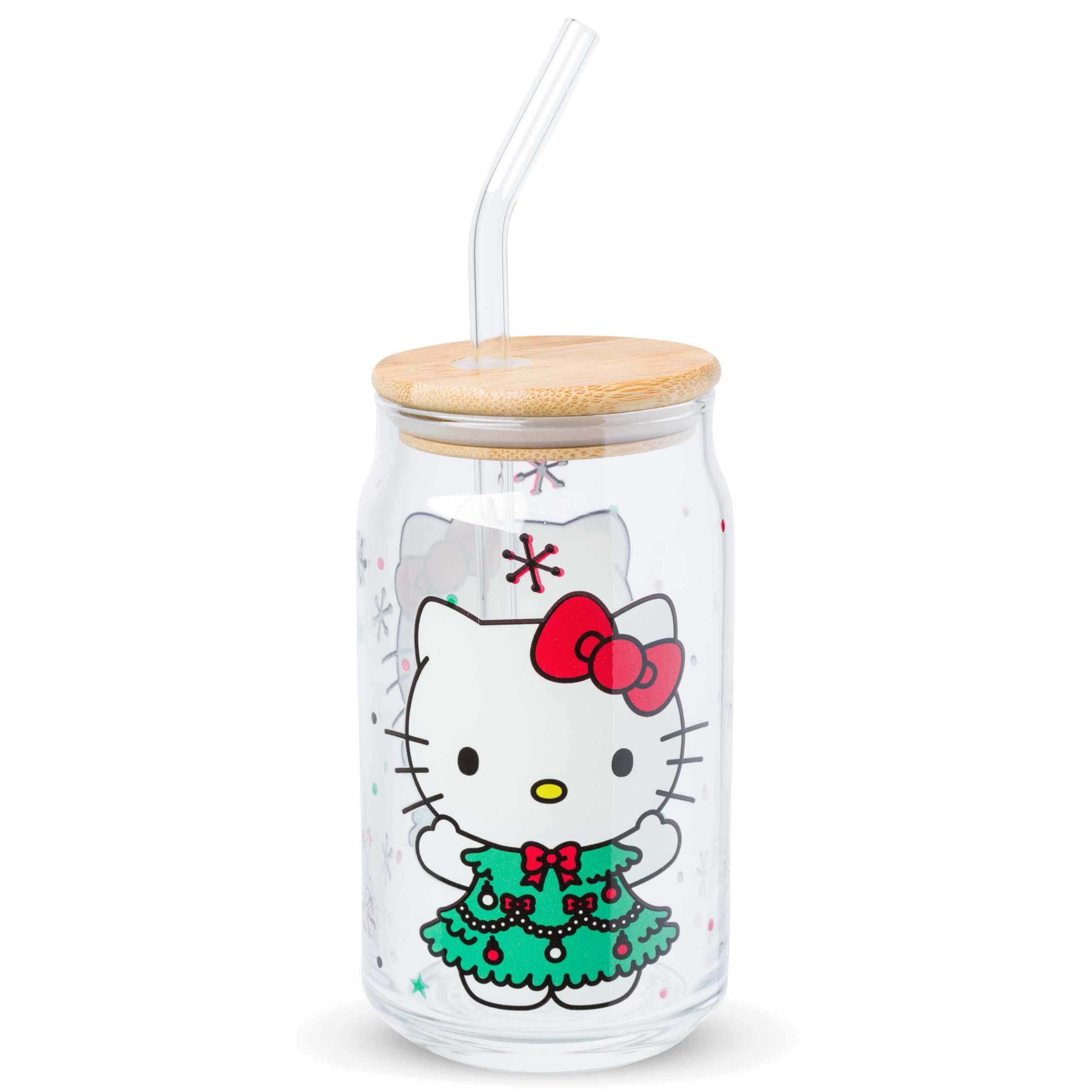 Gobelet Hello Kitty en verre borosilicate couvercle bambou durable