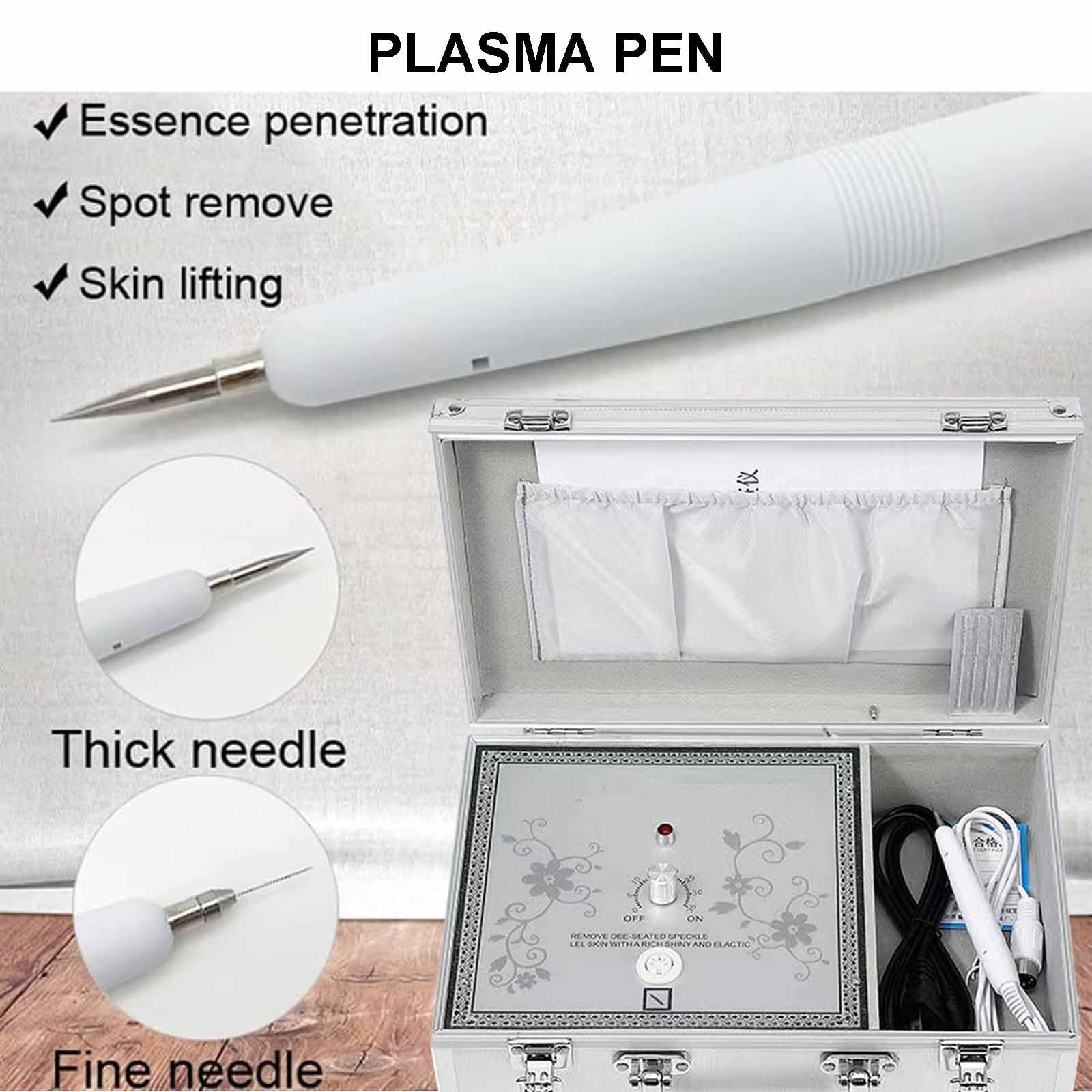 Lápiz Electrónico Para Eliminar Lunares, Lápiz De Plasma Para La Piel, Con 1 Cabezal De Repuesto Grueso Y 5 Cabezales De Repuesto Finos, Ajustable En 35 Etapas, Para Verrugas Faciales Y Lunares.