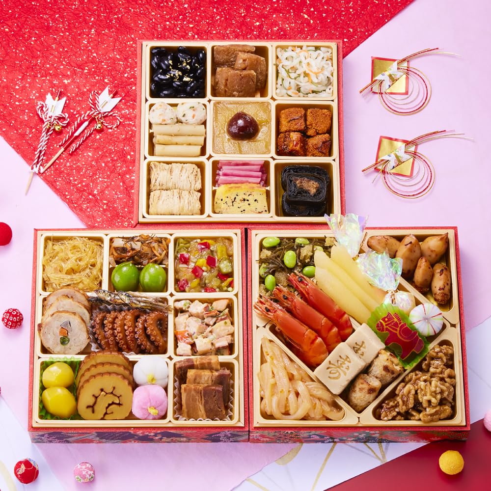 Amazon.co.jp: （12月31日発送） 板前魂の花籠 おせち 和洋風 三段重 3