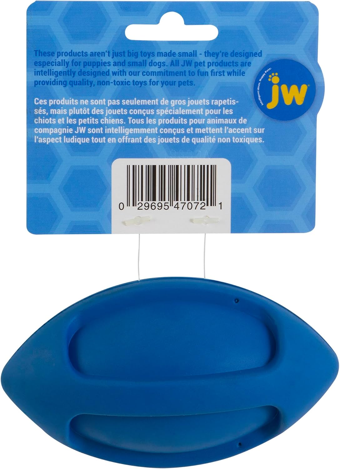 JW Pet Company iSqueak Funble Football Dog Toy, Small (Colors Vary)