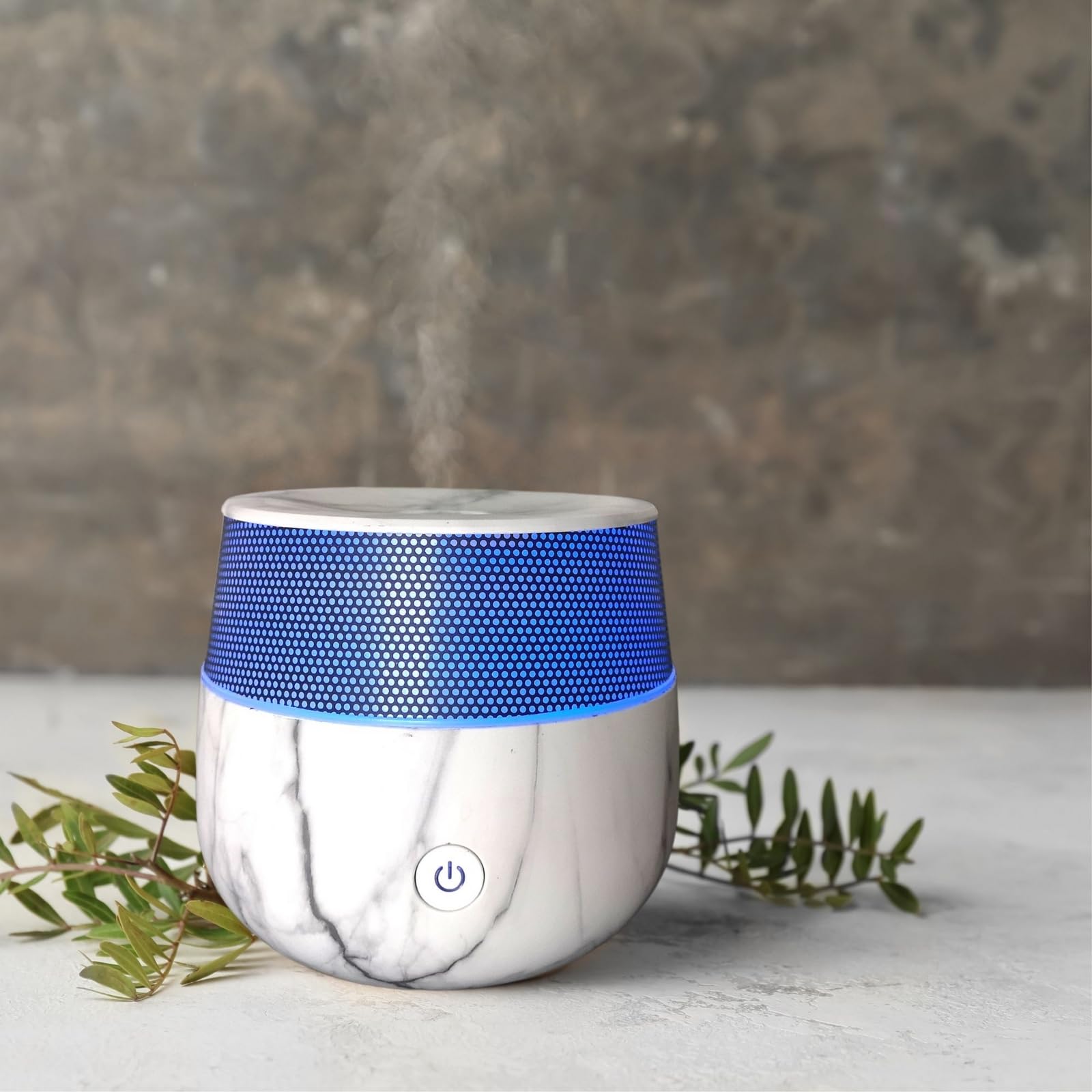 Zen'Arôme - Diffusor Kailo - Luftbefeuchter für ätherische Öle - Ultraschall-Aromatherapie-Vernebler - Elektrische Duftlampe im Marmor-Design mit verstellbarer LED-Beleuchtung und Diffusion - Auto-Off