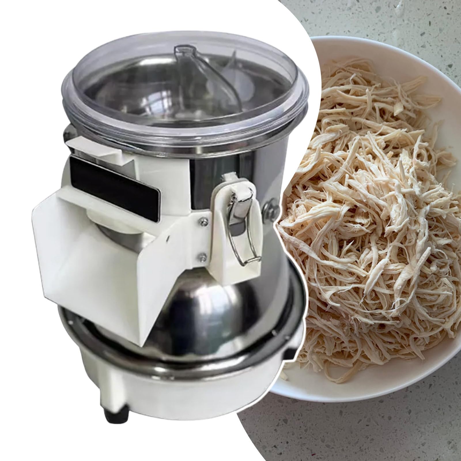 Separatore di Pollo Elettrico in Acciaio Inossidabile da Cucina, Carne Macinata Rapida da 10 S, con Piedini di Supporto Antiscivolo, per La Famiglia Raccolta/Caffetteria,110V