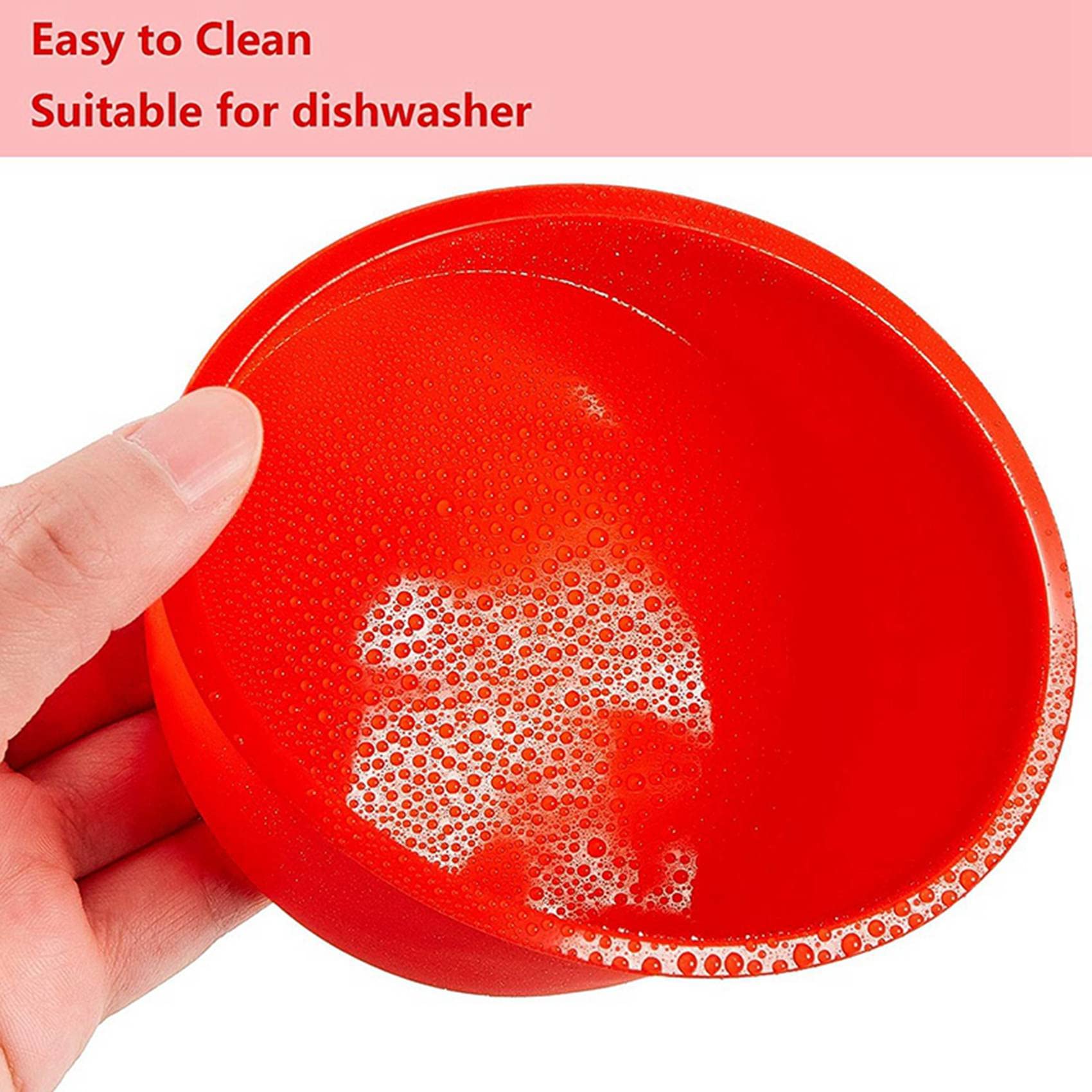 50 Piezas de Molde Silicona para Tartas, Molde para Hornear Redondo del Día de San Valentín, Molde para Hornear 4 Pulgadas, Molde para Hornear de Silicona para Cocina, Rojo, Azul
