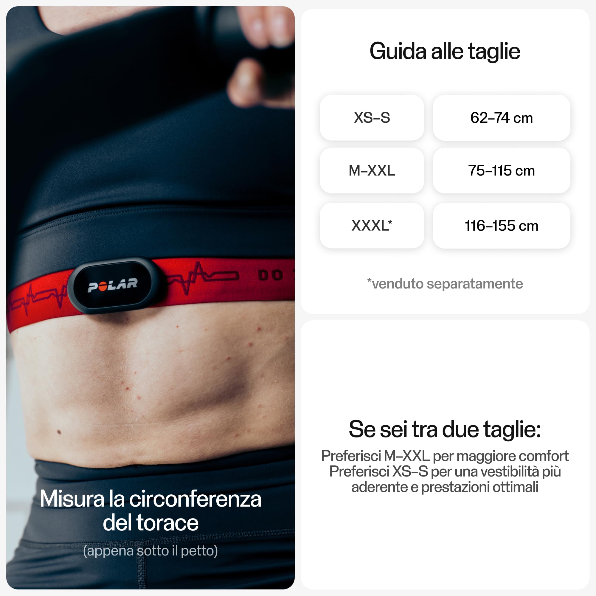 Polar H10 - Sensore di Frequenza Cardiaca Toracico, Connettività Bluetooth e Ant+, Unisex Adulto