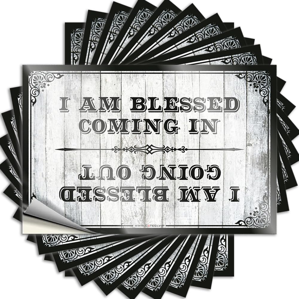 Tattoos Vintage Decor Gathering Assorted Tumbler I Am Blessed Coming in and Going Out - Scratch Resistant Stickers(12X18CM)