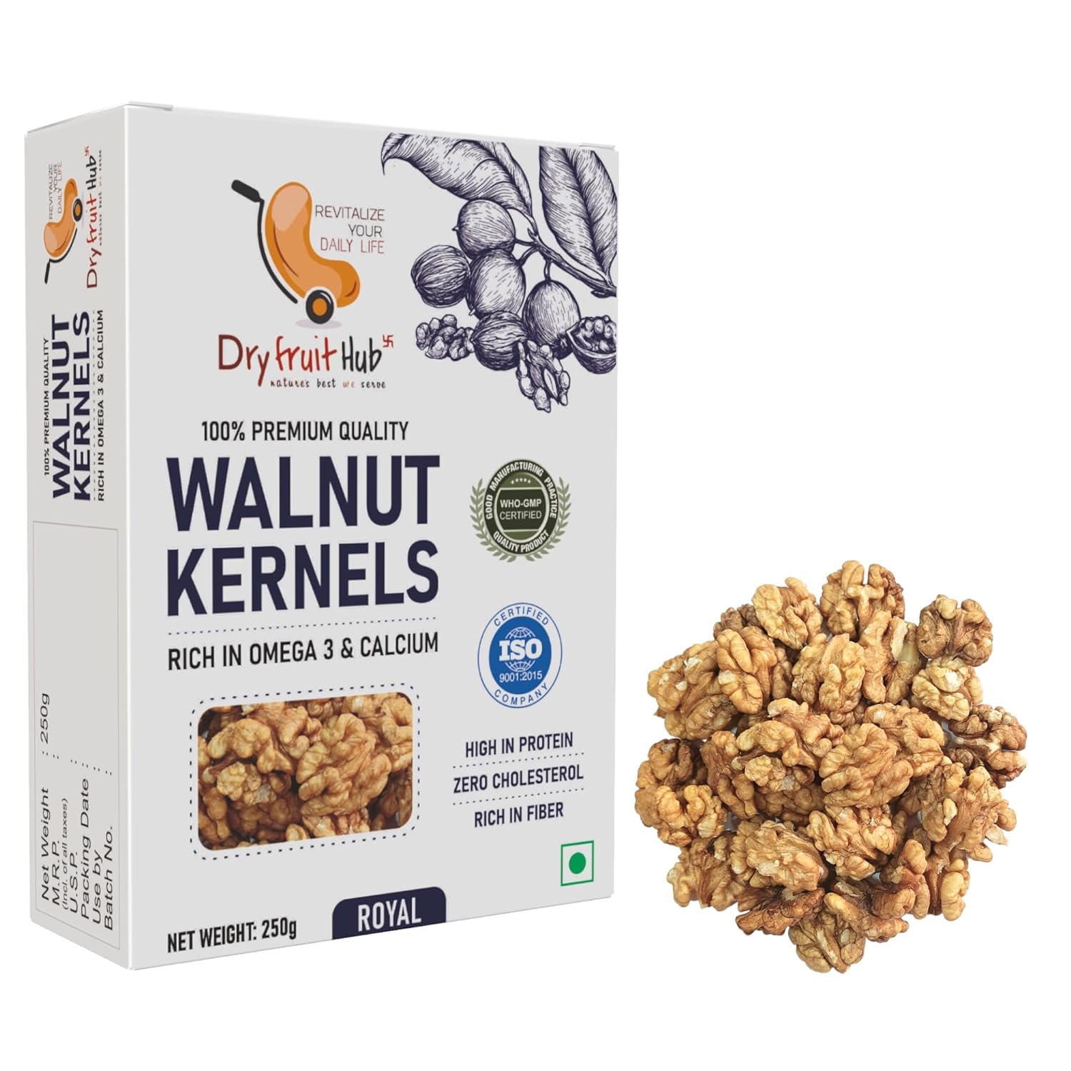 Dry Fruit Hub Premium Kashmiri Walnuts Without Shell | Grade 1 Kashmiri Akhrot Giri | Walnut Kernels | Highly Nutritious Healthy Snacks| Freshly Cracked Akrot | (500.00, Grams) (B0B5RWHJWD) Amazon Price History, Amazon Price Tracker