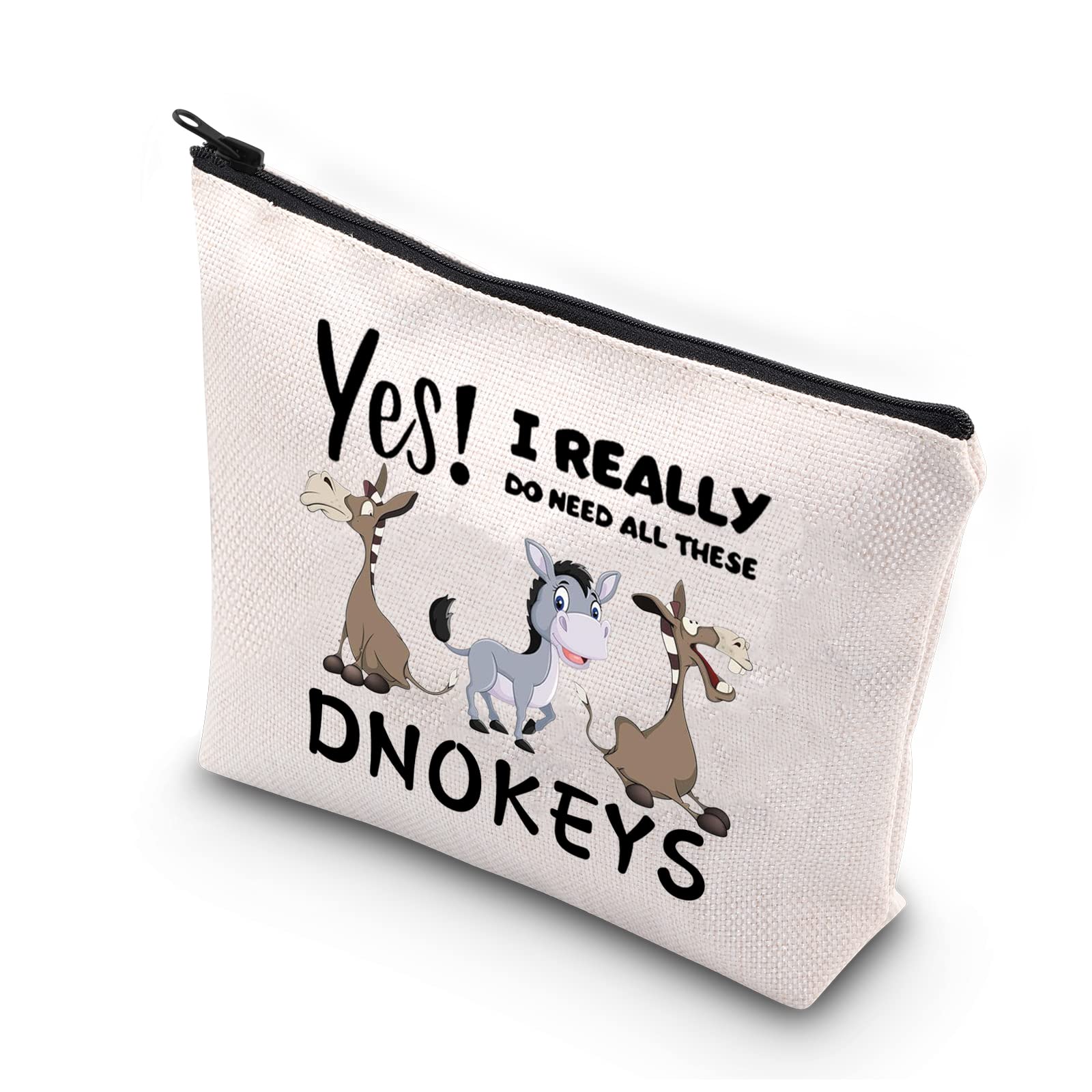 PLITI Donkey Cosmetic Bag Funny Donkey Lover Gifts Donkey Mom Gift Yes i Really Do Need All These Donkeys Gifts, Need All Donkeysu