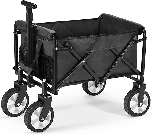 PA Carrito de playa plegable para exteriores, carrito de playa para arena, pequeño carrito de jardín, gris