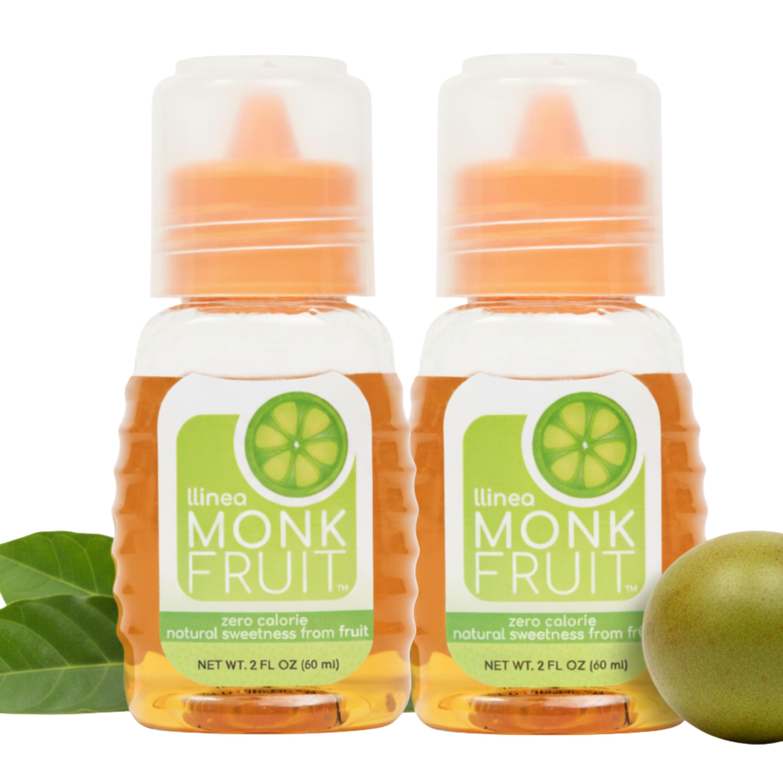 llinea Monk Fruit - 100% Monk Fruit, Sweetens Coffee, Tea, Smoothie & More, Zero-Calorie, Zero-Carbs, Gluten-Free, Non-GMO, No Erythritol, Approx. 400 Servings - 2 Fl Ounces per Bottle, 2 Pack