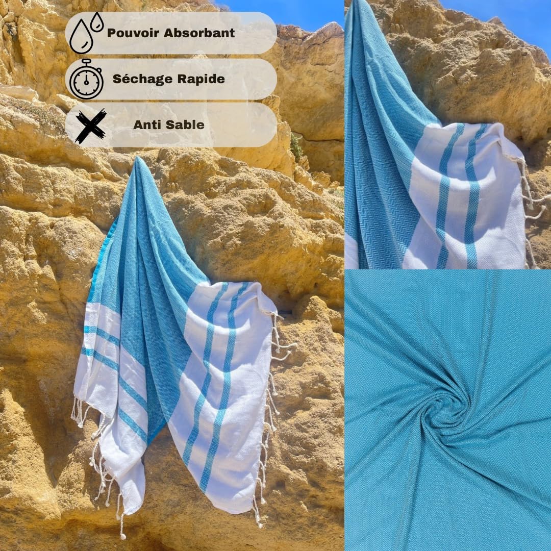 Telo Mare Cotone DESTIN HOME Asciugamano Turco, Leggero, Ad Asciugatura Rapida E Beach Towels - Foto 4