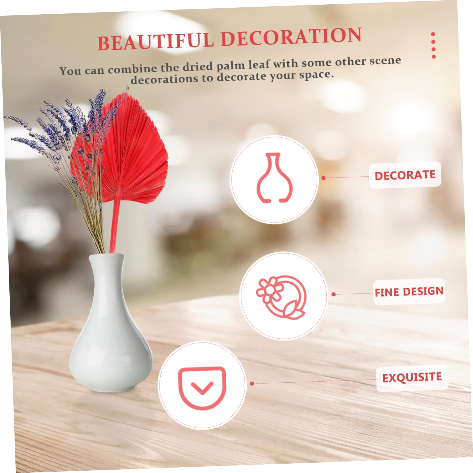 Zerodeko 3 Stücke Elegante Getrocknete Palm Blatt Fan Chic Schmuck Für Hochzeit Schmuck Blatt Getrocknete Blatt Ornament