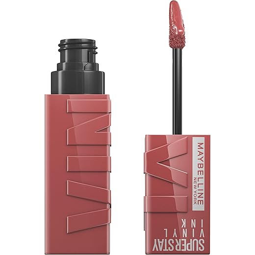 Maybelline New York, Pintalabios efecto Vinilo Superstay Vinyl Ink, Vinilo fijo, Larga Duración, Tono 35 Cheeky