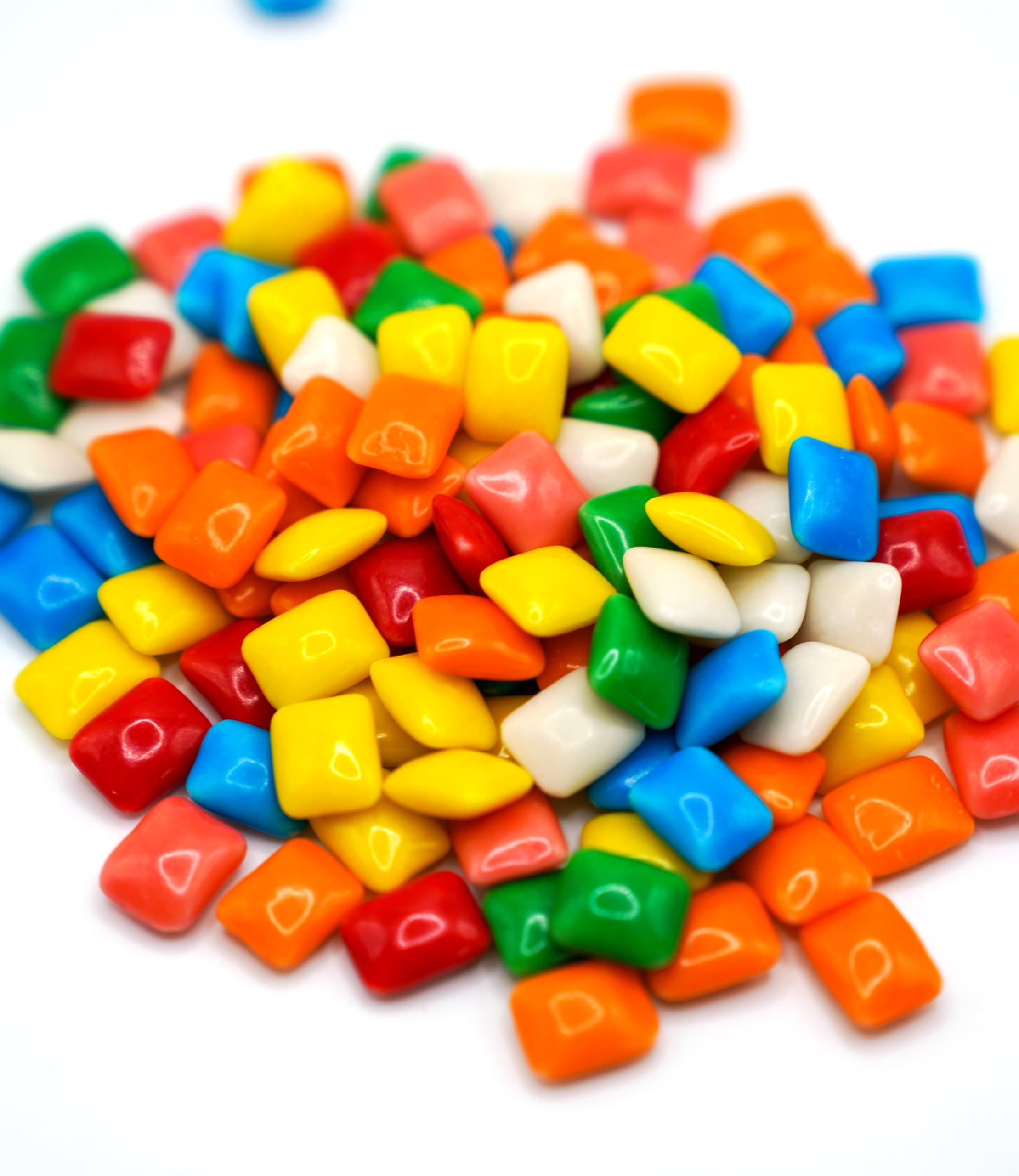 Mini Chicle Tab Gum - 1 Lb of Assorted Rainbow Colored Flavored Chewing Bubble Gum