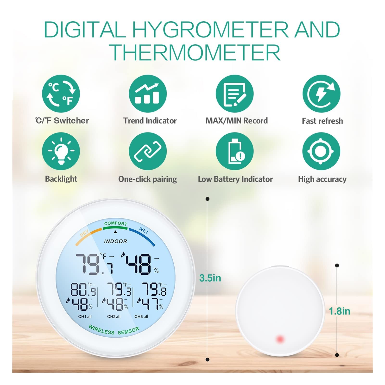 Termometry basenowe Termometr bezprzewodowy LCD Wyświetl wewnętrzny czujnik zewnętrzny czujnik temperatury cyfrowy termometr cyfrowy do odkrytych i krytych basenów, spa, jacuzzi
