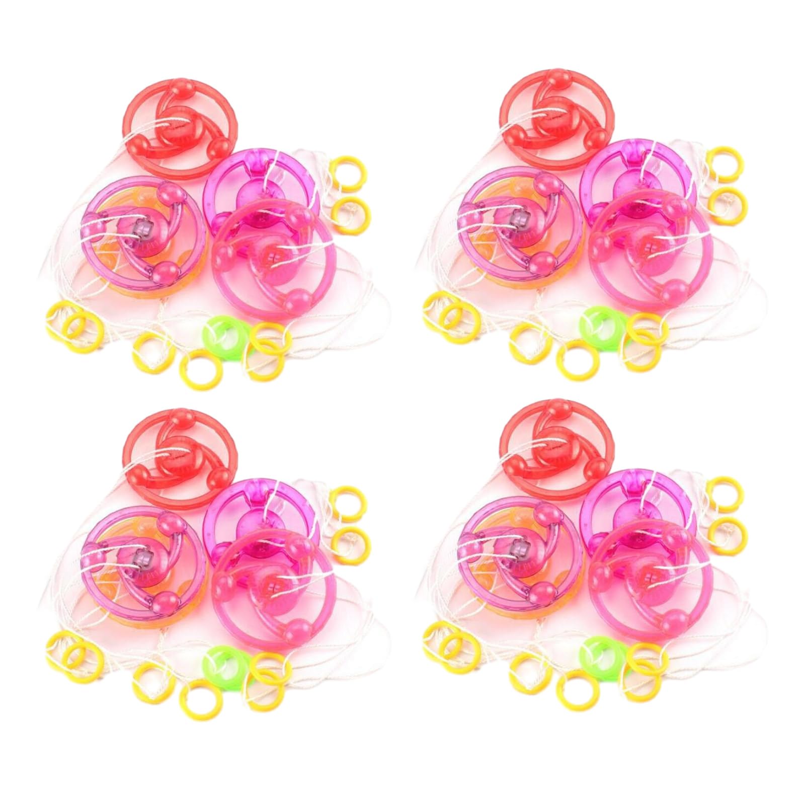 Newwyt Pull String Gyro Wheel Toy Set for Kids Glowing Flywheel Gyro Fidgets Toy Rotating Gyroscope AntiAnxiety HighSpeed Gyro