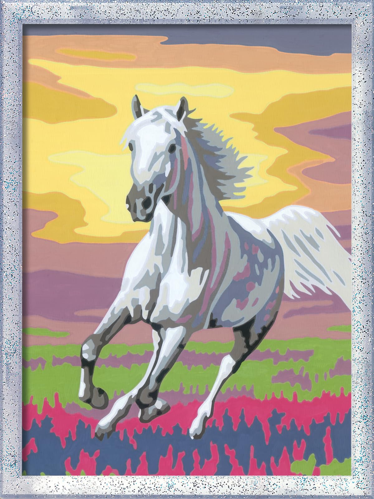 Ravensburger - Creart D: Horses At Sunset | Paint By Numbers Children | Craft Kit Children With Glitter | Complete Child Painting Kit | Gift Girl 9 Years | Includes Frame 24x18cm - View #9