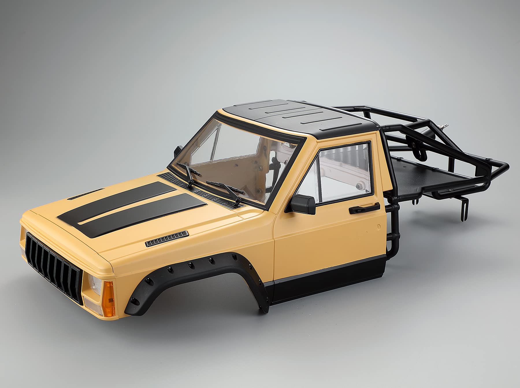 LAFEINA RC Crawler Body Cab & Back-Half Cage Body Shell for 1/10 RC Crawler TRX4 SCX10 90046 AT4 GEN 8 Scout II (Yellow)
