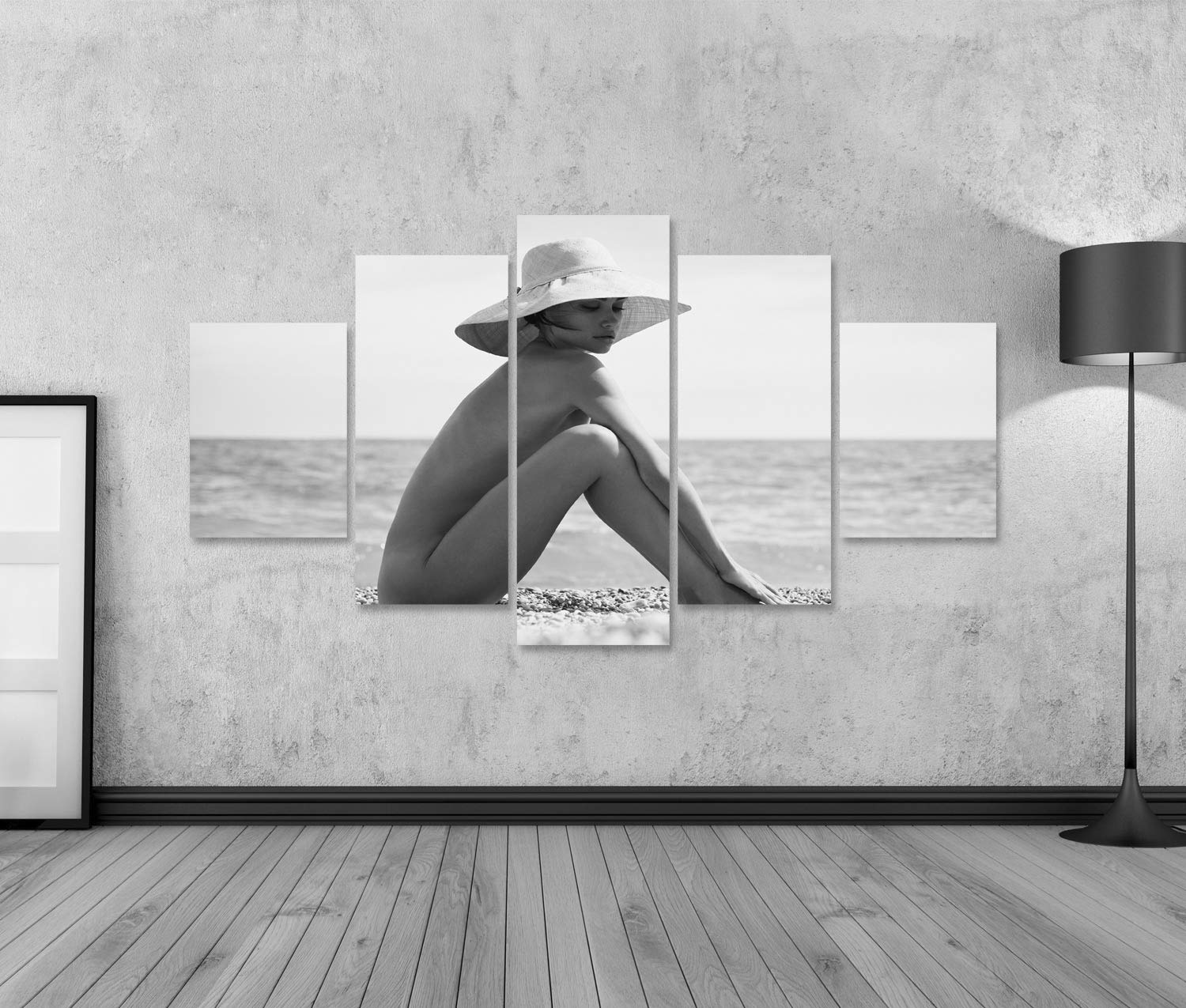 islandburner - Cuadro sobre lienzo (hermosa), diseño de mujer delgada, marisco, verano, viajes, fotos, jóvenes, sexy, día soleado, marco para póster de pared