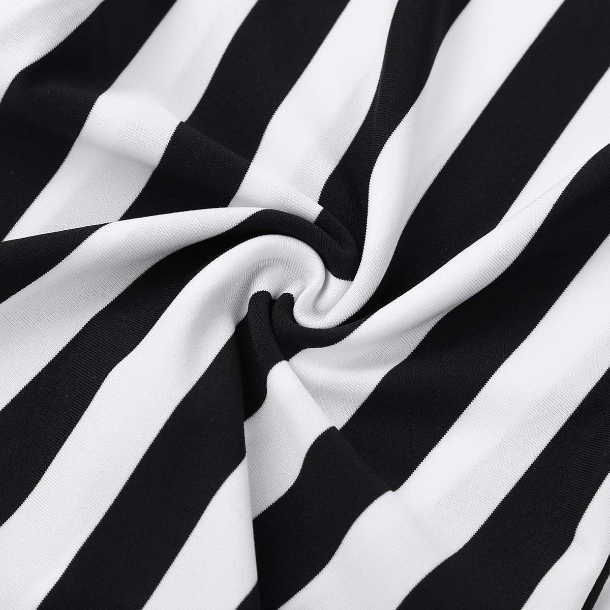 Vista 7 de CHICTRY - Pantalones de rayas para mujer color blanco y negro