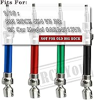 Vista 2 de Ejes CVD de eje de transmisión para 1/10 Big Rock V3 3S BLX 4x4 4WD, 4 piezas de actualización RC, ejes de transmisión delanteros y traseros