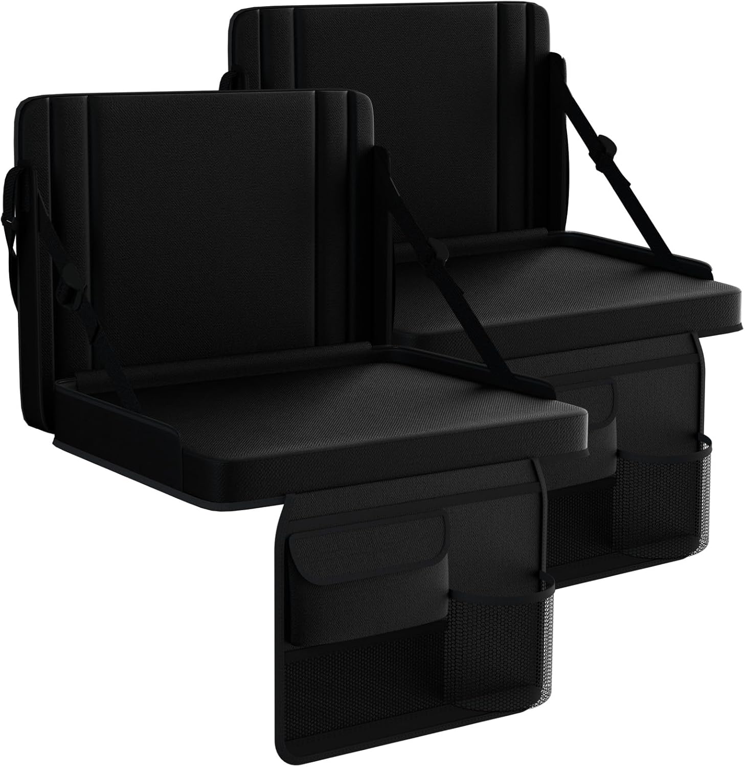 Stadium Seats with Back Support 2PACKS Adjustable Bleacher Chairs with Back and Cushion Bleacher Seat with Cup Holder, Carry Handle & Shoulder Strap for Outdoor Sports Events, Picnics, Beaches