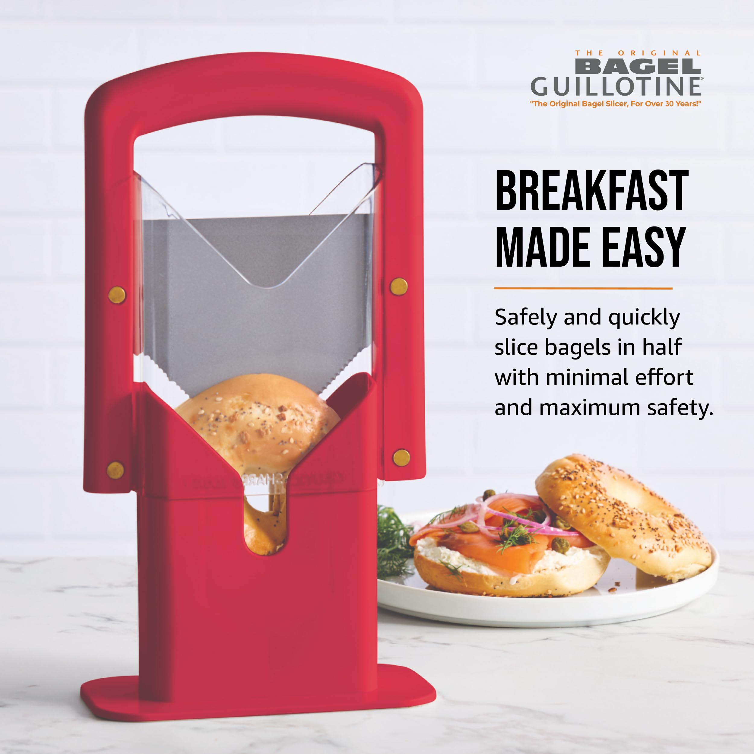 Amazon | Hoan Bagel ギロチンスライサー レッド COMINHKG122389