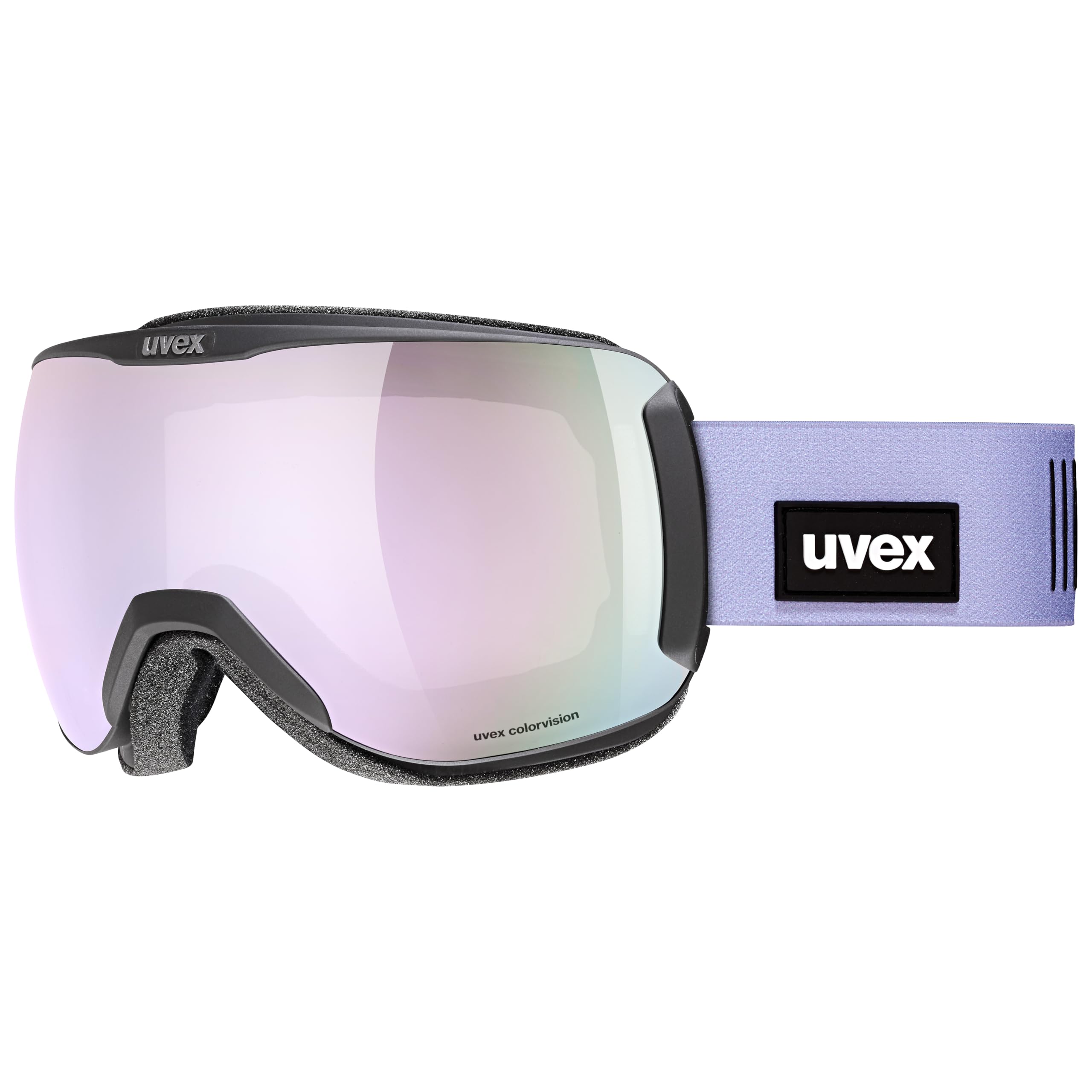 uvex downhill 2100 CV ski & snowboard goggles, contrast enhancing anti-fog OTG with UV protection for women men & youth, black SL/lavender-green
