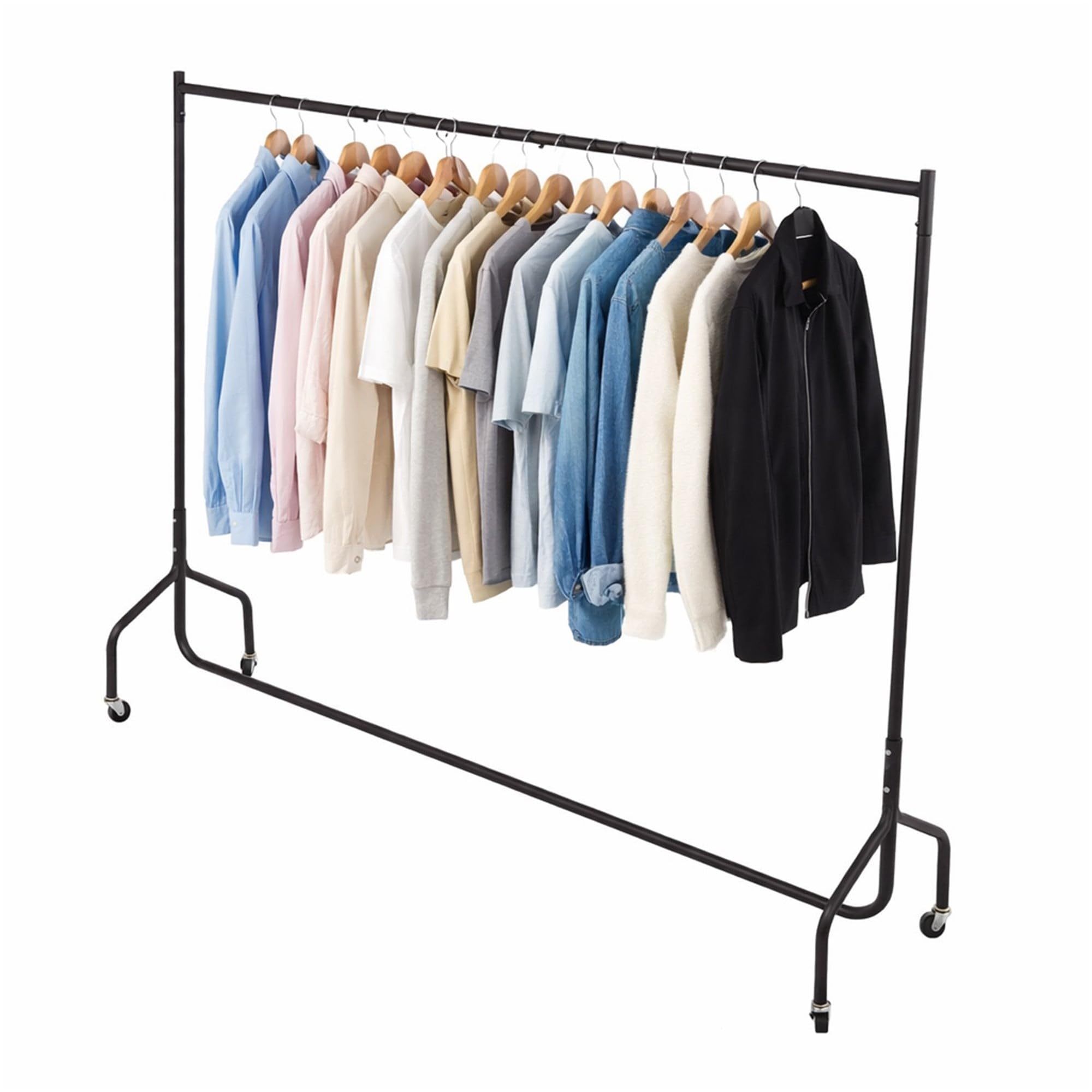 Oypla 6ft Garment Clothes Rail Super Heavy Duty All Metal Black