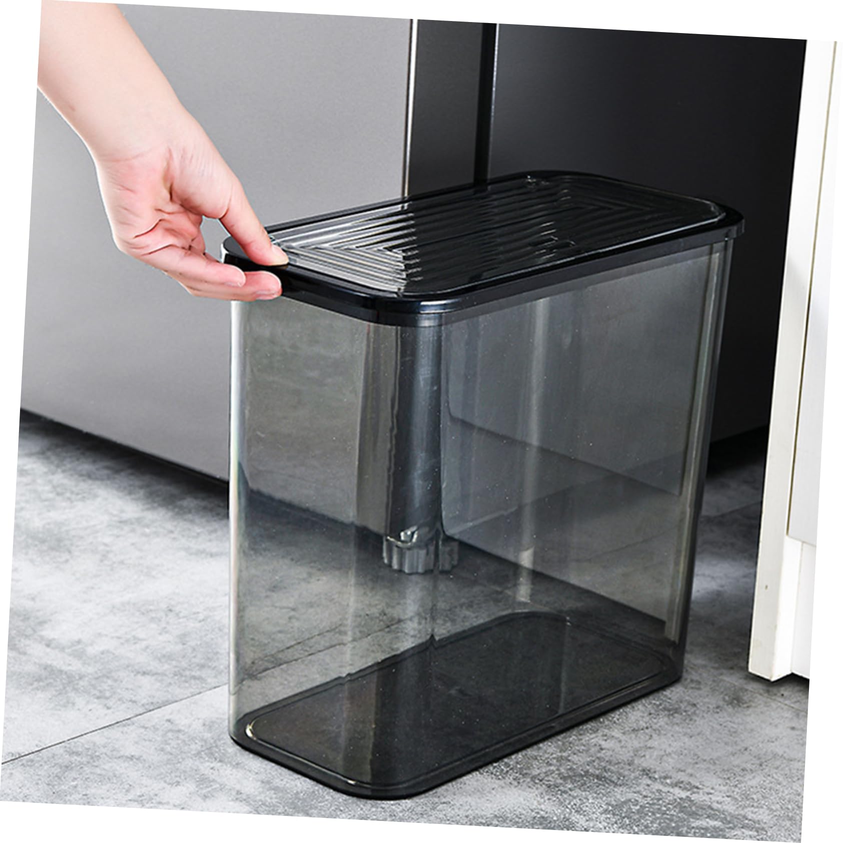 Alipis Bote de Basura con Tapa de Plástico Transparente de Gran Capacidad | Uso Diario para Hogar y Cocina, Fácil Cambio de Bolsa, para Reciclaje y Recogida de Papeles