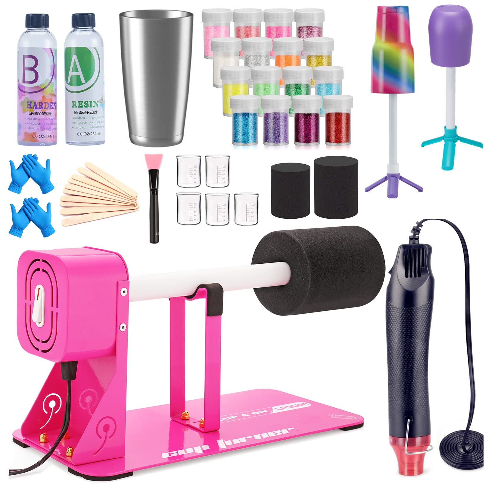 Buy Cup Turner Full Kit Cup Spinner Tumbler, Epoxy Resin,Glitter Powder