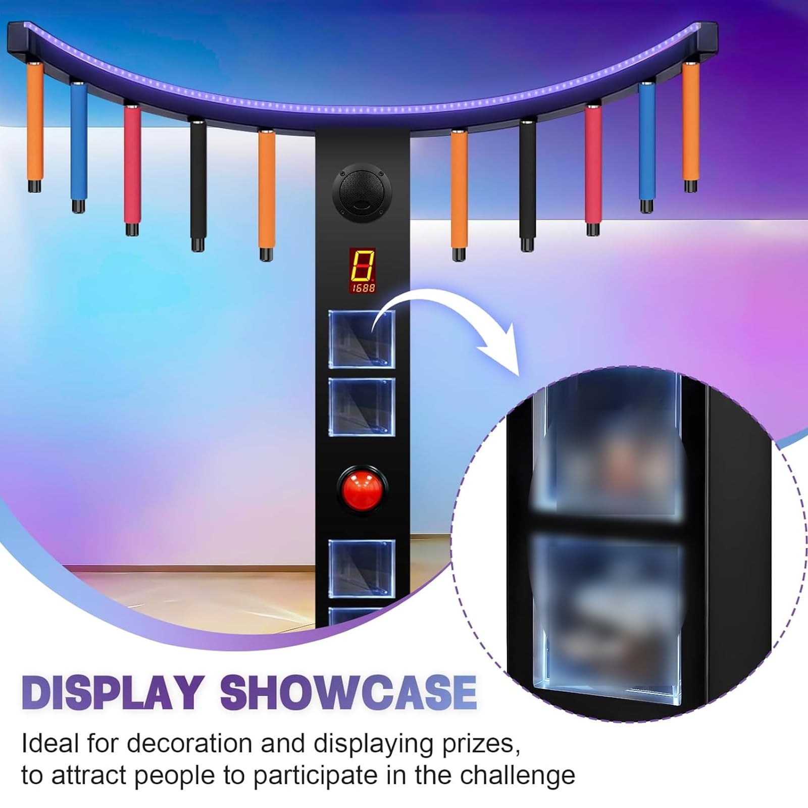 Hand Eye Coordination Catch Stick Arcade Game Machine - sprzęt do treningu reakcji na monety, tryb rozrywki bez monet, rozrywka imprezowa, sala zręcznościowa, bary