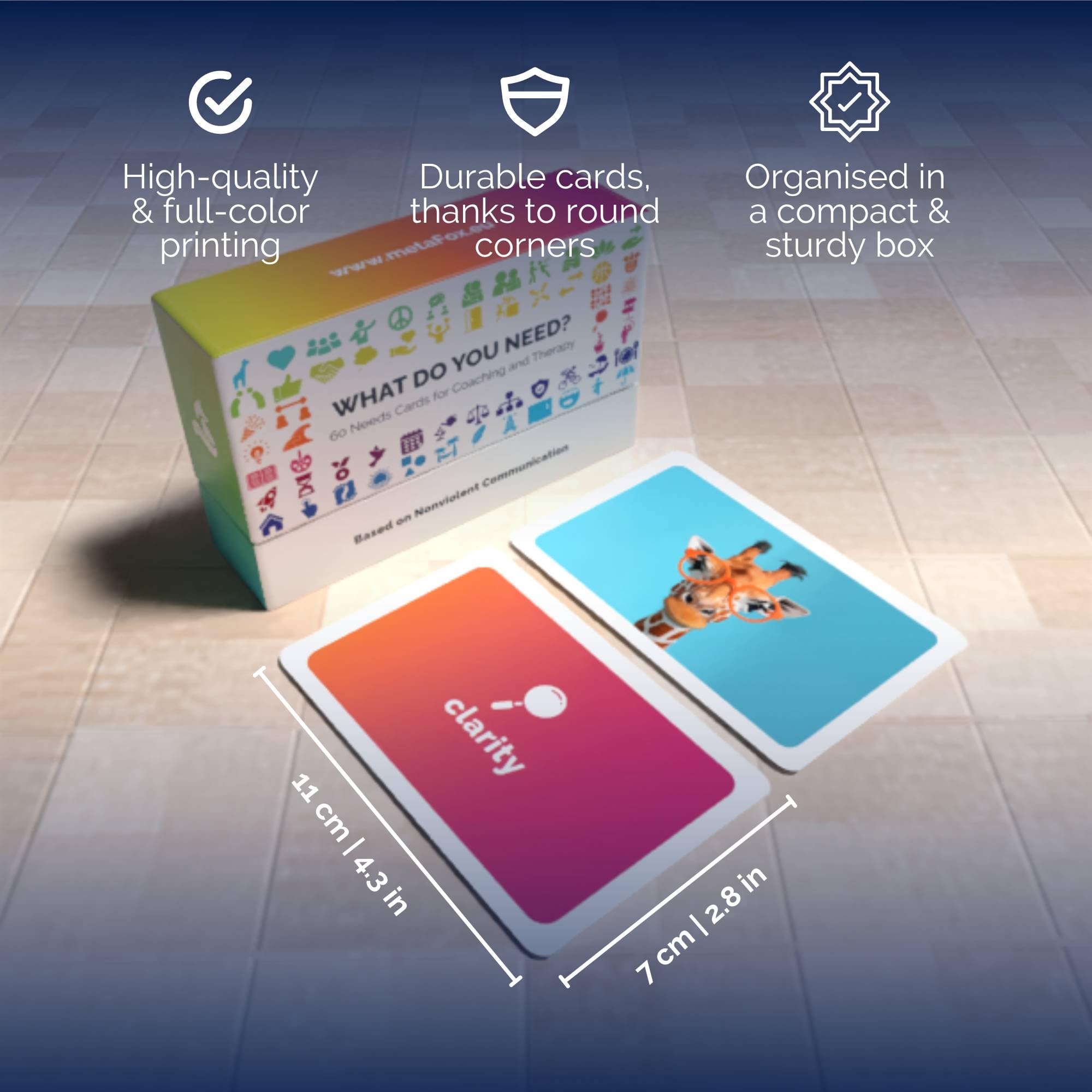 metaFox “What do you need?” Coaching Cards, 60 Needs Cards for Nonviolent Communication (NVC, Emotional Intelligence - Image 3