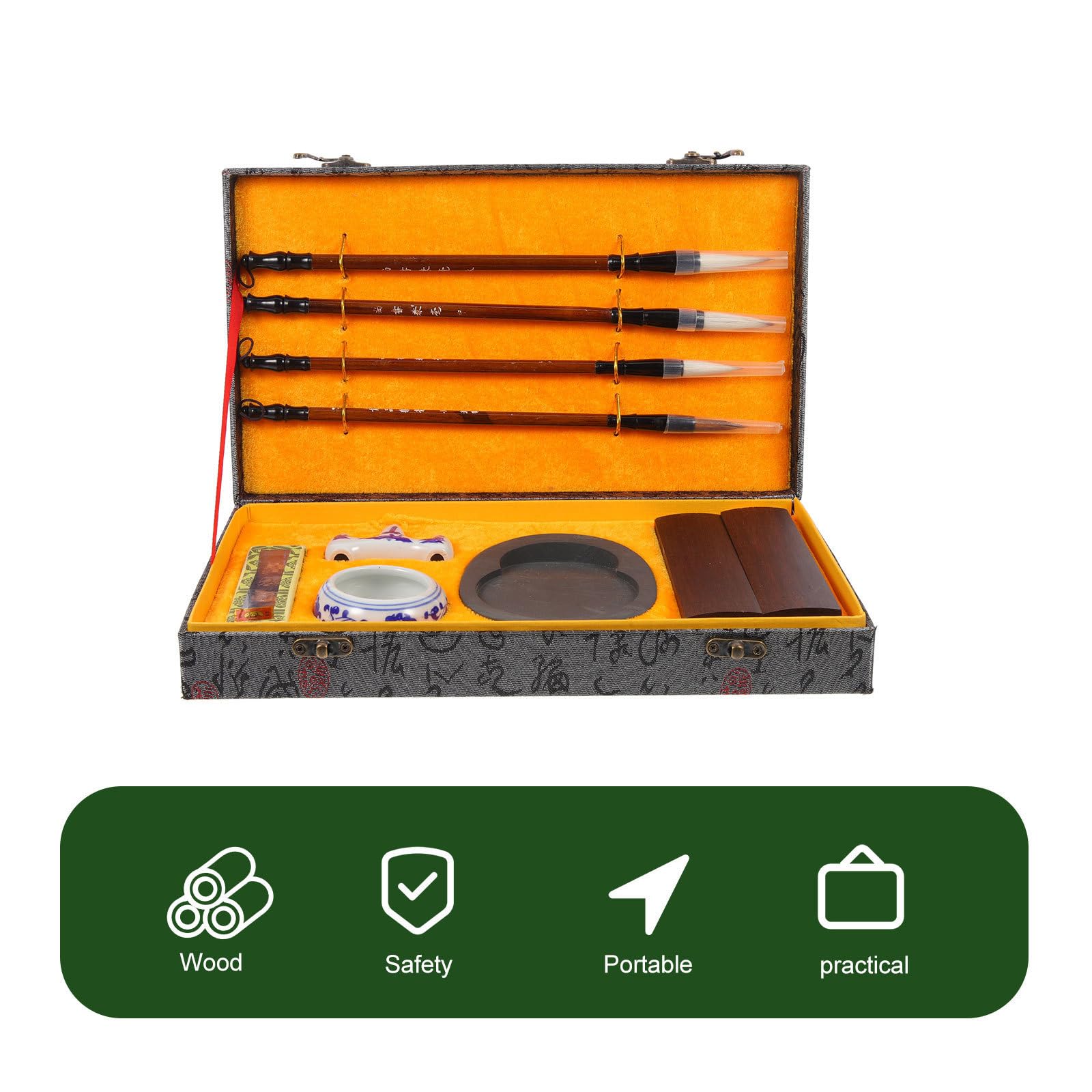 COLLBATH Kit de Caligrafía Plumillas Caligrafia, Pincel de Madera Portátil y Resistente para Practicar Escritura y Pintura, Adecuado para Estudiantes