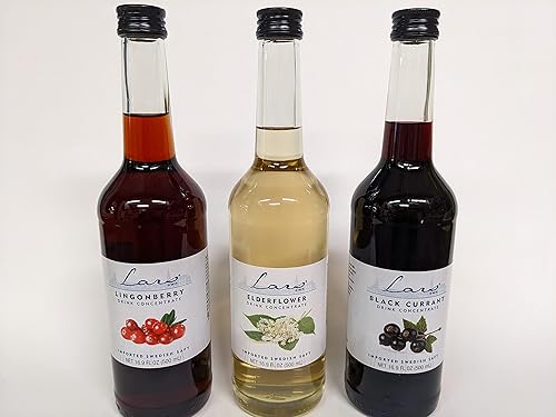 Lars - Concentrado de bebida - Paquete de 3 - Arándano, flor de saúco, grosella negra