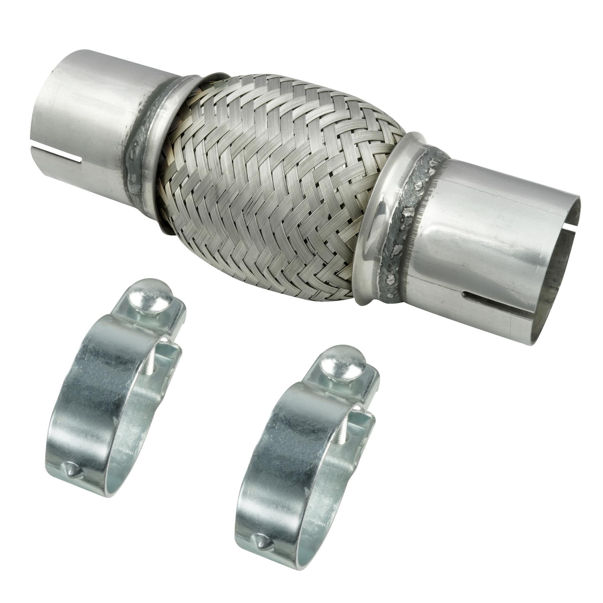 Ø 50mm / 2" Edelstahl Flexrohr in Interlock Bauweise mit Schellen Abgasanlage Auspuff 100/200mm