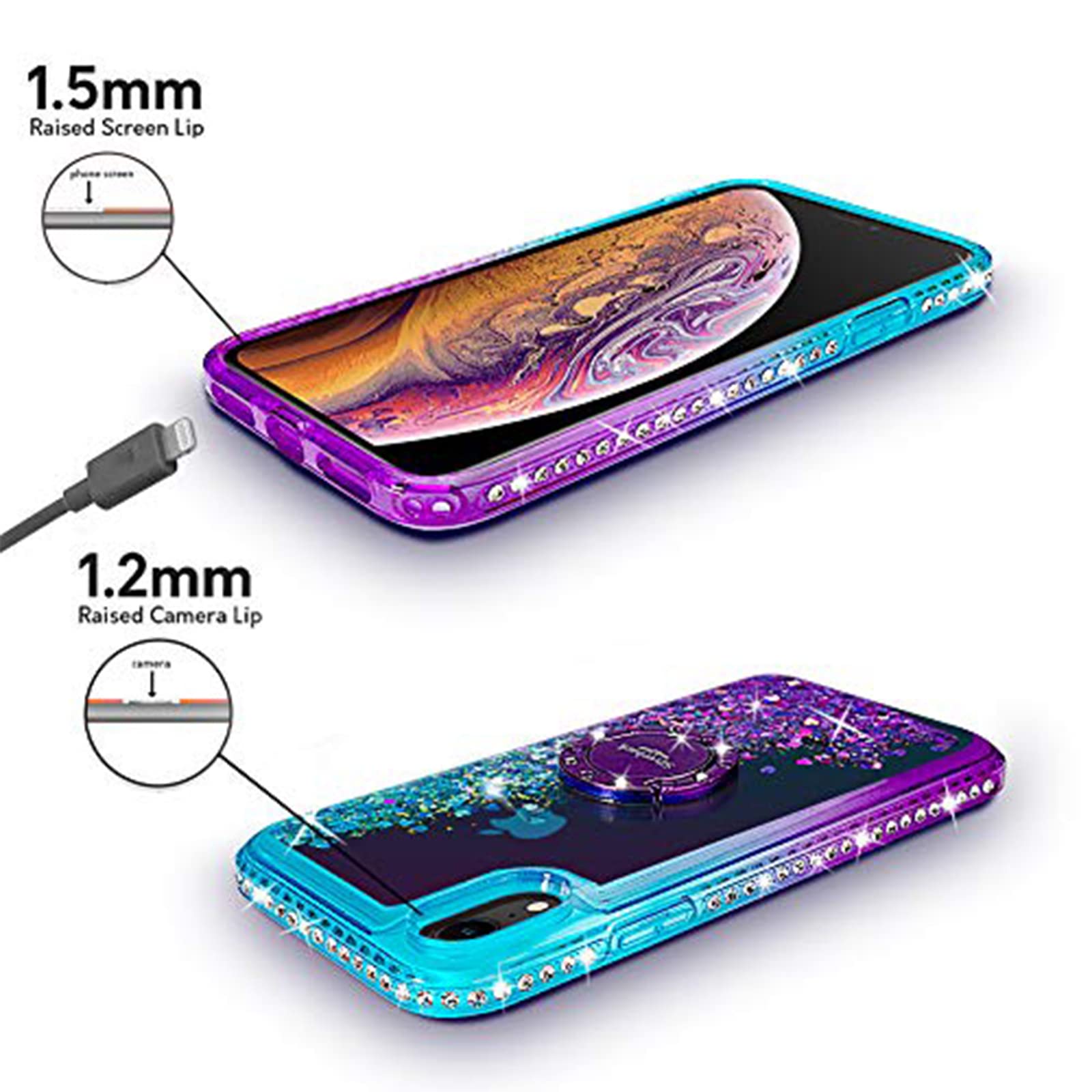 Silverback Iphone Xr Liquid Glitter Case Moving Liquid Phone Case