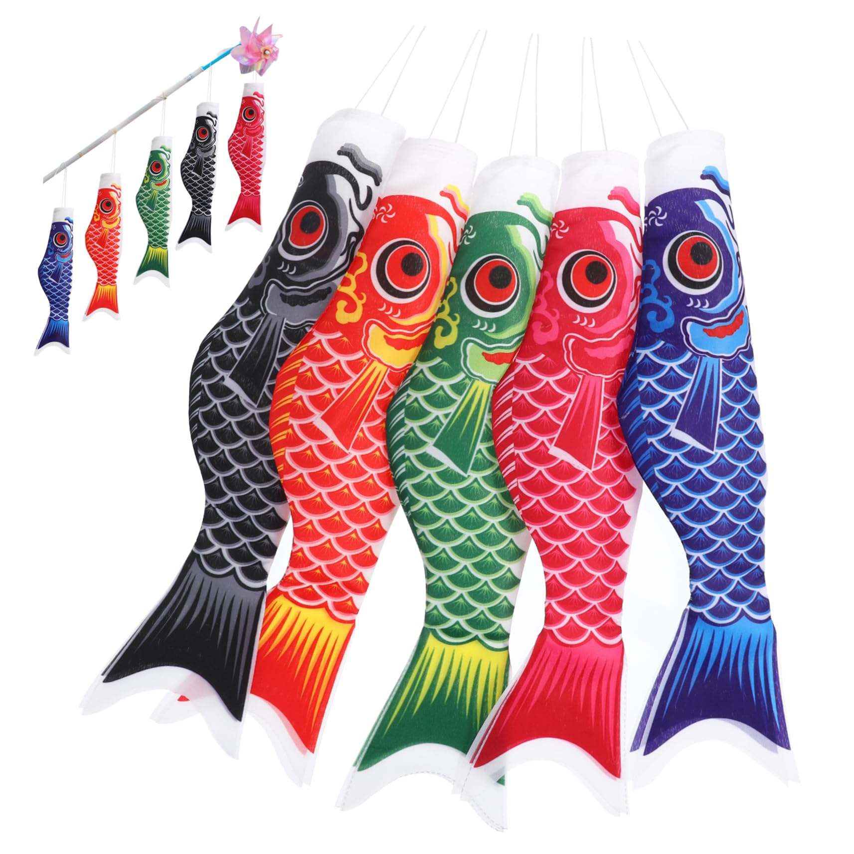 Drapeaux carpes koinobori lot de 10 décoration festive extérieure pour anniversaire et terrasse