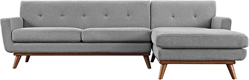 Miniatura 2 de Modway Engage - Sofá seccional en forma de L, tapizado moderno, color gris, Tela